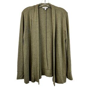 Eden Ruth Womens Long Sleeve Open Front Collared Cardigan Green Small